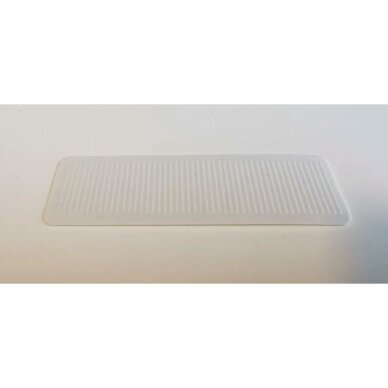 Kaladėlė PLASTIK montavimo 30x100x1mm lyginamoji plokštelė baltos/pilkos spalvos 100 vnt.