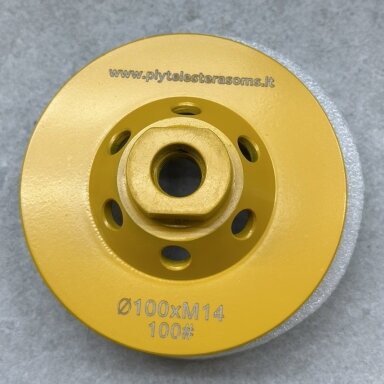Deimantinis šlifavimo diskas M14x100mm, 100 Deimantinis šlifavimo diskas M14x100mm, 100