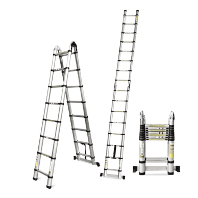 Kopėčios ALIUMINIO 2x6 pakopų 78-378cm teleskopinės max 150kg SNAPIT