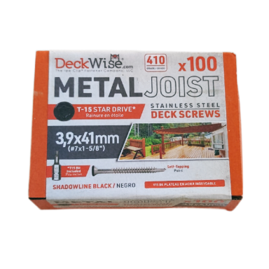 410 klasės nerūdijančio plieno varžtas metalui JUODA galvute 3,9x41 T15 100 vnt. 410 klasės nerūdijančio plieno varžtas metalui JUODA galvute 3,9x41 T15 100 vnt.