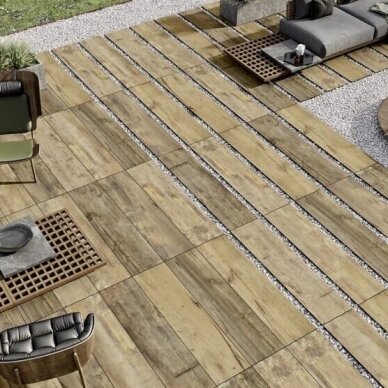 Porcelianinės terasinės plytelės Jungle Beige 40x120x2 1m2