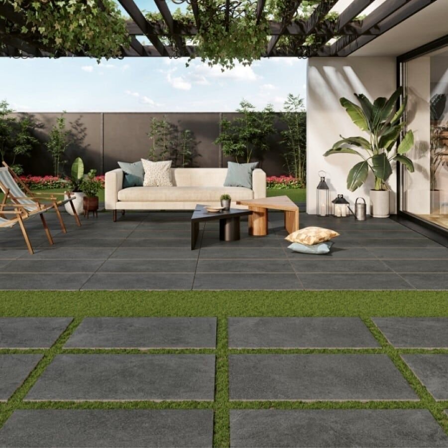 Porcialianinės plytelės terasoms Avenue Dark Grey 60x60x2 1m2 1 Porcialianinės plytelės terasoms Avenue Dark Grey 60x60x2 1m2 1